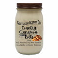 Jar of Southern Scents Co. Country Cinnamon Rolls candle on a white background