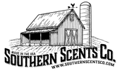 Logo of Southern Scents Co. featuring a barn and silo with 'Made in the USA' text.
